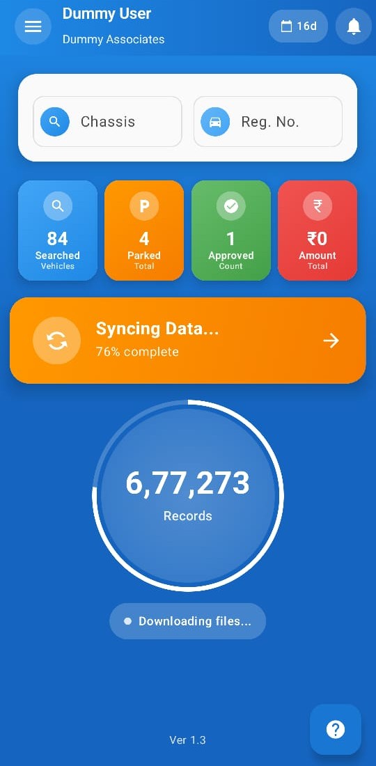 Vehicle Repo Search Interface